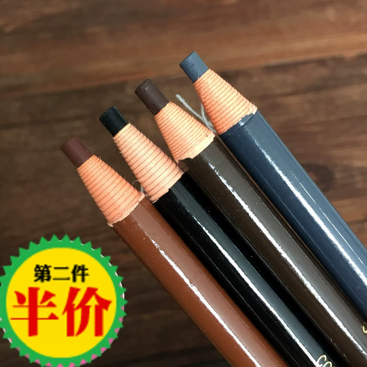 Bút chì kẻ mắt kẻ lông mày Hengsi 1818 draw line chính hãng dùng lâu không thấm nước và không bị nở màu cà phê đen xám xé giấy bút - Bút chì lông mày / Bột / Stick