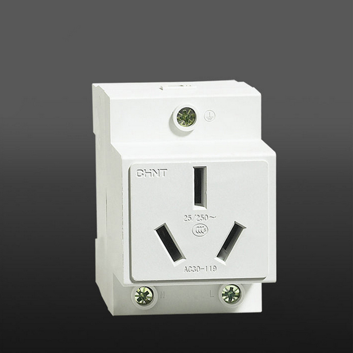 Zhengtai switch socket rail installation power module AC30-119 25A three-hole socket ground wire