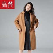 Gao Fan 2017 phiên bản Hàn Quốc mới của áo khoác dài hai mặt nữ khí chất ve áo mùa thu và áo len mùa đông - Áo Hàn Quốc