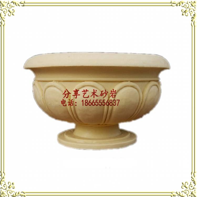 Share sandstone relief landscape sculpture hotel garden community courtyard club indoor and outdoor decoration European flower pot