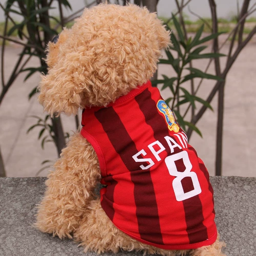 2 куска бесплатной доставки мира собачья футбольная одежда Тедди летняя щенка одежда для любимой одежды собак летняя одежда