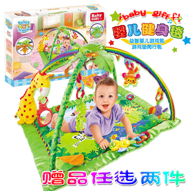 Hot selling infant baby educational toy newborn music game pad crawling Mat Fitness frame 0 to 12 months