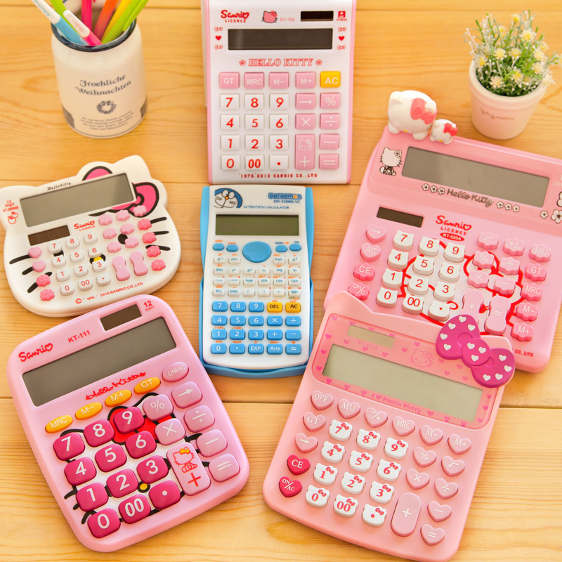 korean cartoon solar computer student exam office calculator cute