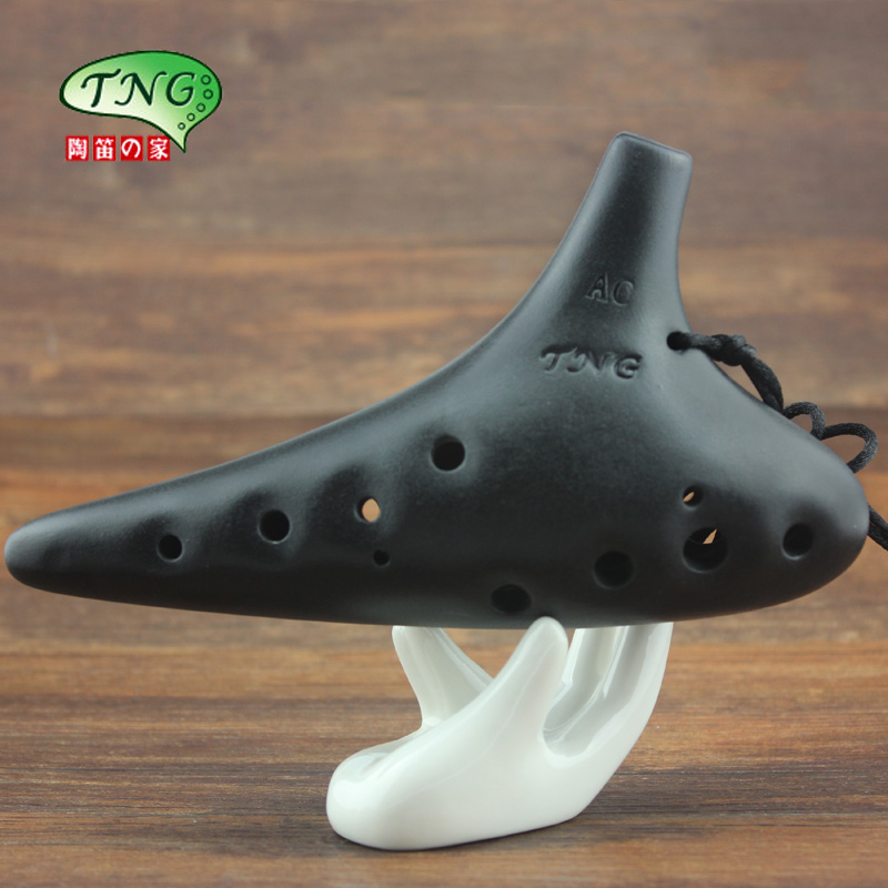 Taiwan original TNG ocarina 12 twelve holes black pottery incense alto C tune AC ocarina