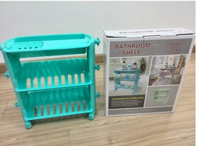 Creative bathroom powder room storage shelf Finishing shelf Three-layer cosmetics storage shelf