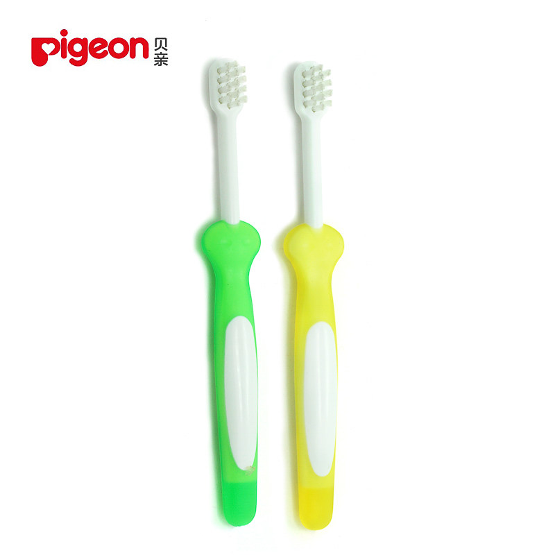 乐友孕婴童贝亲儿童牙刷婴儿训练牙刷绿色黄色适合1-3岁宝宝