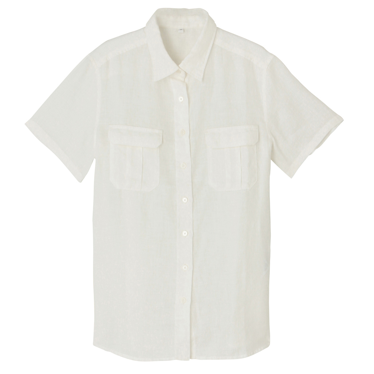 无印良品MUJI 女式 法国亚麻短袖衬衫