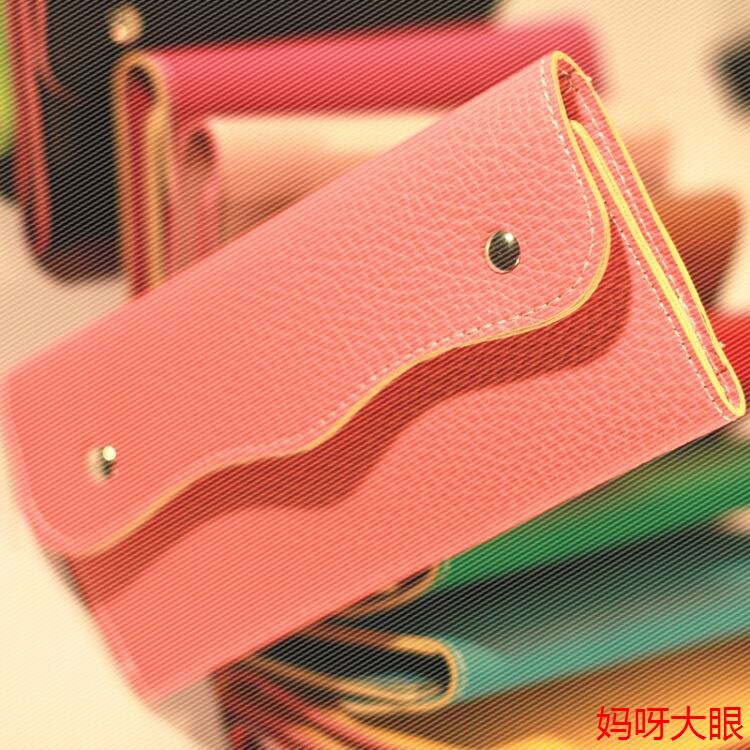 包邮  韩版女士按扣 长款零钱包 女款钱包 卡包 多功能果冻色钱包