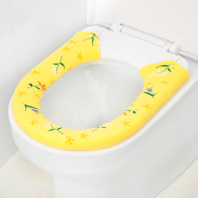Thickened Knit Jacquard Toilet Warm Cover Buckle Hitch Toilet Trap Toilet Warm Cushion Toilet Bowl toilet seat