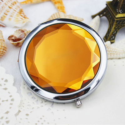 BOLEN portable high-end crystal metal makeup mirror, folding double-sided mirror