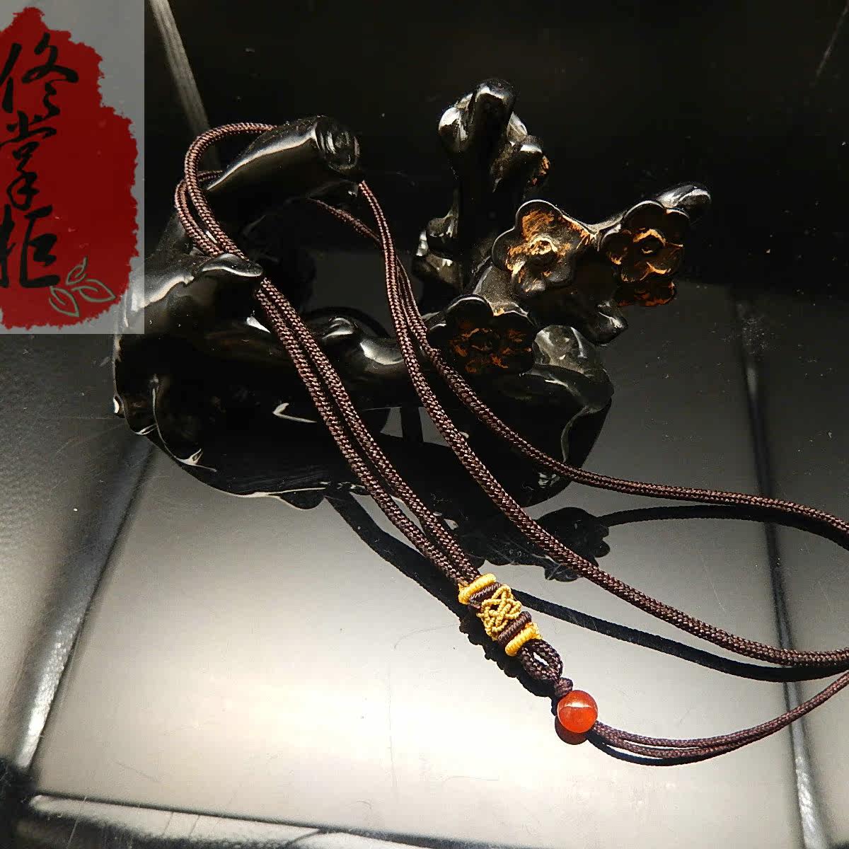 Jade pendant lanyard handmade jade rope high-grade DIY jade jade necklace thick number strong men and women multi-color rope