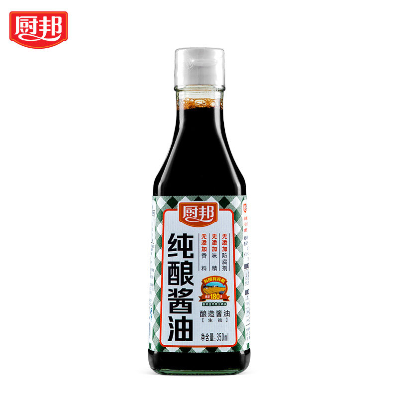 【天猫超市】厨邦纯酿酱油350ml酿造 零添加生抽 孕妇老人调料