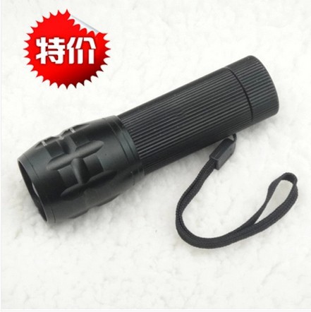 Intense light LED flashlight telescopic focusing rechargeable flashlight Three-gear Flow Miner Zoom Flashlight
