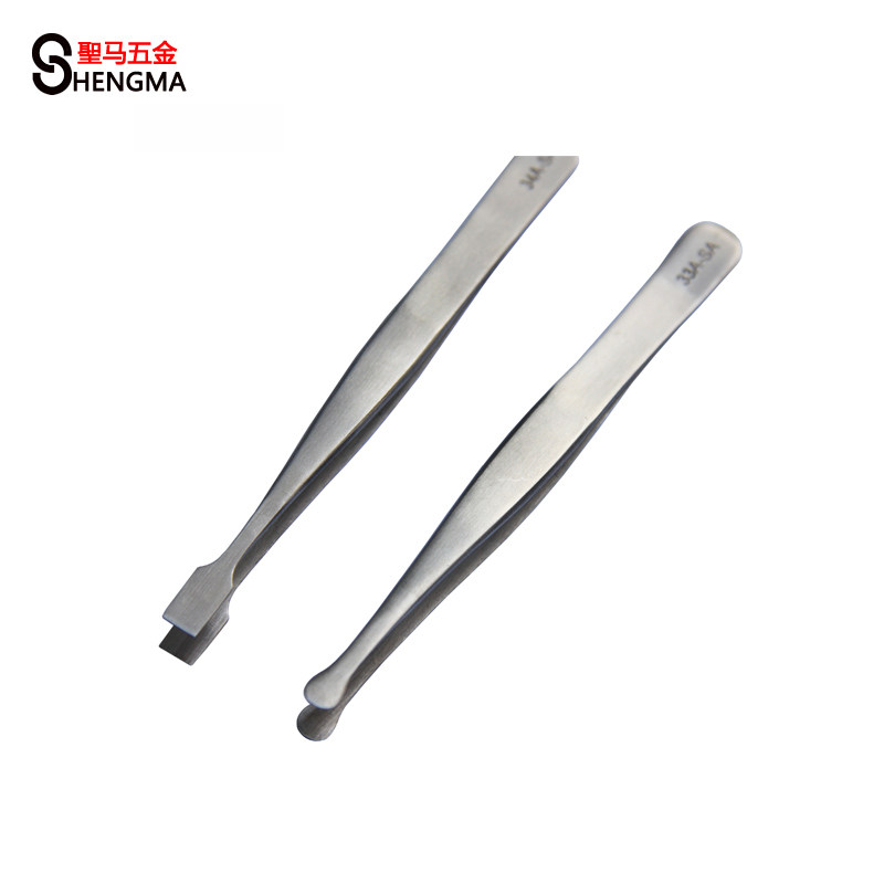 (Shengma Hardware)Stamp collecting special tweezers Stamp tweezers Stainless steel tweezers Round mouth square mouth flat head