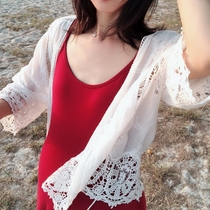 Pregnant womens coat spring and summer short crochet cotton pregnant womens cardigan thin loose pregnant womens waistcoat tide tide