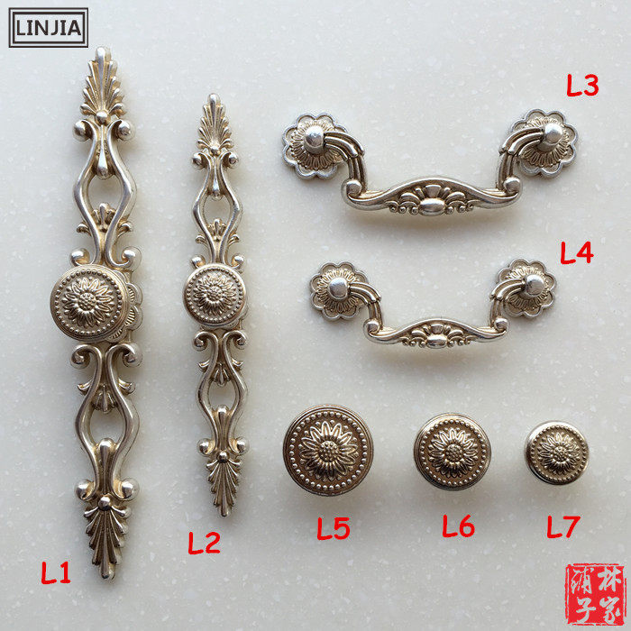 Ancient silver European-style doing old imitation ancient retro wardrobe door drawer handle minimalist Furniture Field Park Handle 3346