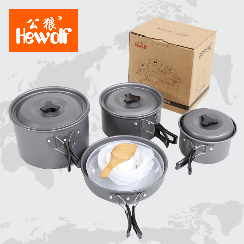 Outdoor cover pan Nic Utensils Supplies Field Cookware Suit Camping Camping 4-5 People Wild Cooking Pot