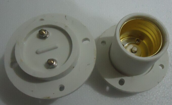 E40 Ceramic lamp head e40 Explosion proof lamp head seat Yabai ceramic chassis 4 hole E40 full copper