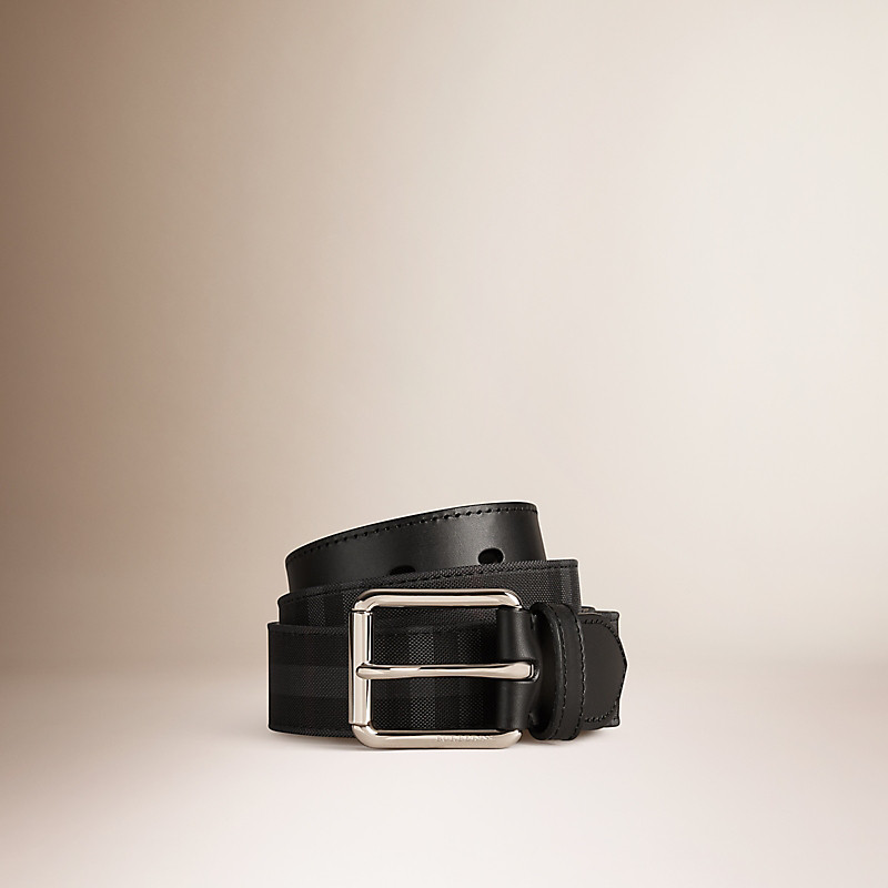 Burberry博柏利 Horseferry 格纹皮革腰带 39758331
