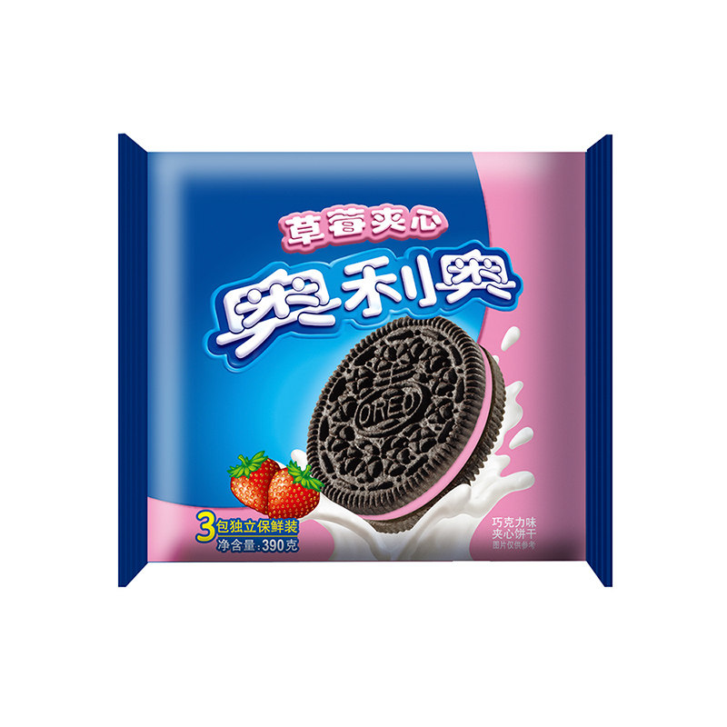 【天猫超市】亿滋 饼干奥利奥夹心草莓味390g办公室休闲零食