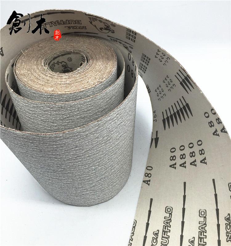 Bison white coating anti-clogging white emery cloth sand belt wood carving polishing sandpaper J64 ST