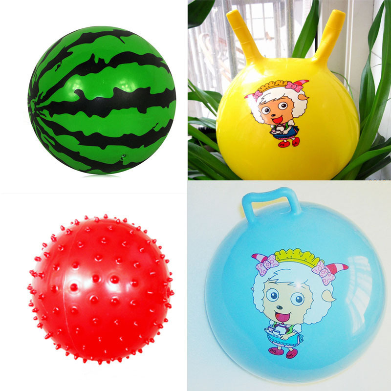 PVC children's inflatable basketball foot jump ball toy baby massage ball training baby watermelon patted ball