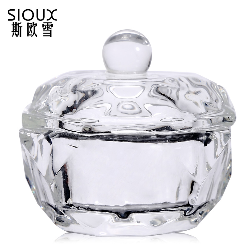 SIOUX美甲工具有盖八角杯做水晶甲必备用品 倒水晶液洗甲水水晶杯