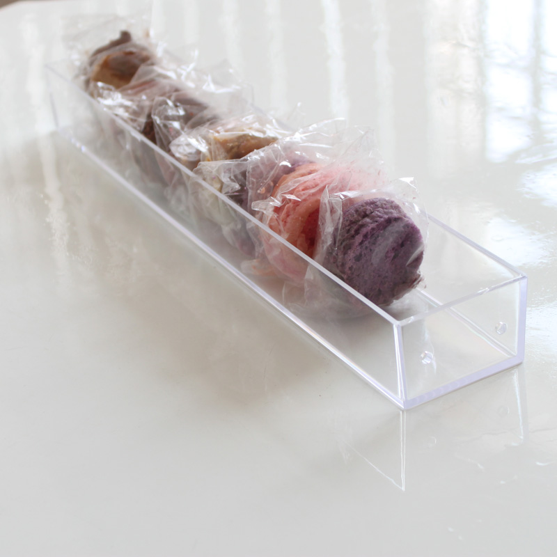 Macaron Display Stand Cake Dessert Box Plastic Dessert Box Single Row Macaron Display Rack