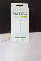 Hot selling Thunderbolt Mini DP to HDMI VGA adapter cable mini DP 2-in-1 supports 2K*4K