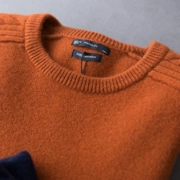 2017 mùa thu đông mới cổ tròn nam vai xoắn tinh khiết áo len cashmere dày áo len dài tay áo len - Áo len Cashmere