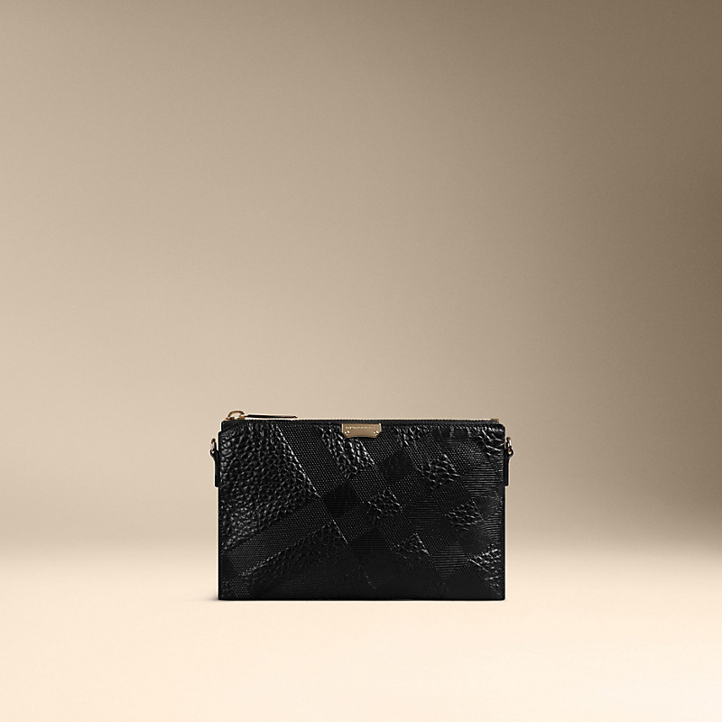 Burberry博柏利  格纹压花皮革手拿包 39554871