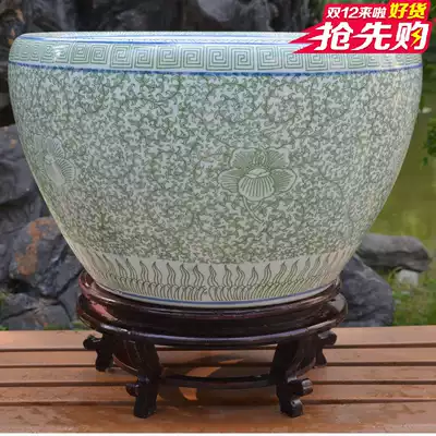 Fish tank aquarium Jingdezhen ceramic fish tank Large-size creative flower pot art ecological goldfish tank Turtle tank