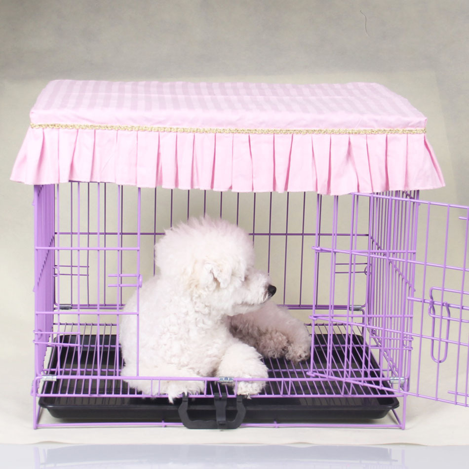 Lace cage cover dustproof small and medium dog teddy bear pet cage iron cage cat cage big dog cage