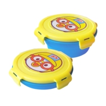  South Korea imported Baolulu outdoor infant childrens tableware Baby portable anti-fall bowl sealed folding bowl supplementary food bowl