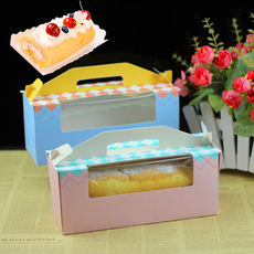 Упаковка для кондитерских изделий 蛋糕卷包装盒 手提粉蓝色