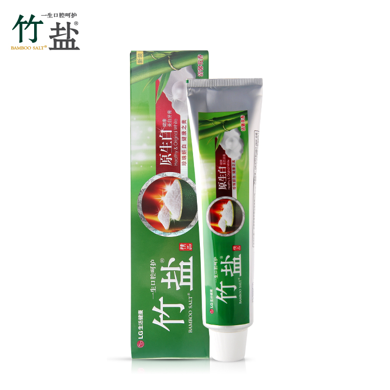 LG竹盐原生白健康牙膏 清新口气 呵护牙龈 提高亮度坚固牙齿