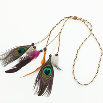 European and American feather hair accessories Hair band Peacock hair National wind hair accessories African drum travel performance sports competition headband