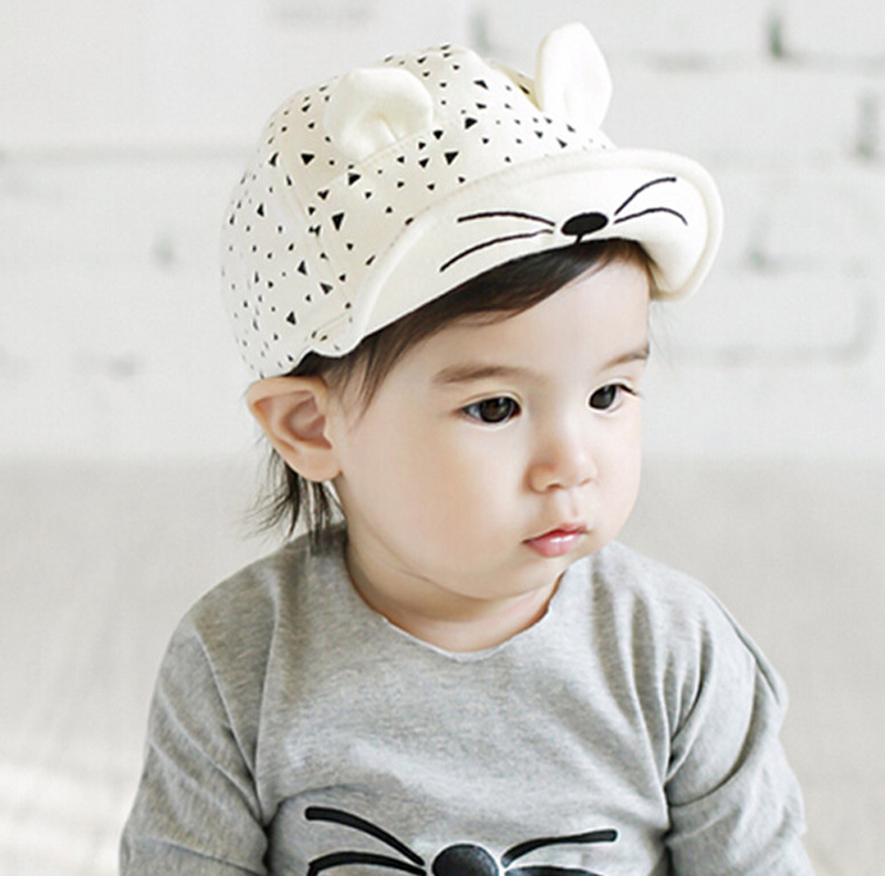 Korean version baby hat baby hat boys and girls hat sunshade peaked cap 6-12 months spring and autumn pure cotton