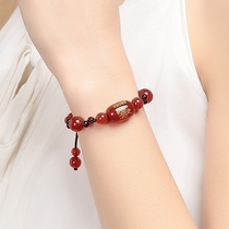 Pure jewelry the year of the year the year of the red agate transfer beads bracelet handstring ethnic style accessories weaving