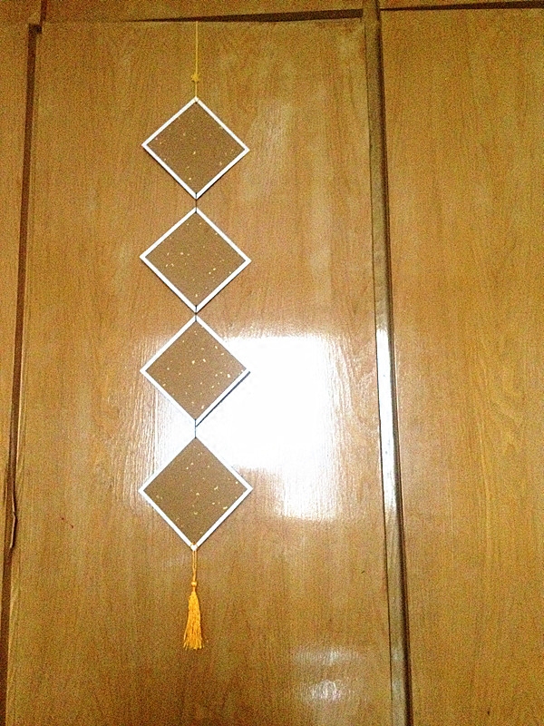 Handmade Quadrulian Square Calligraphy Hangings Ethnic Chinese China Wind Home Ornament Classical Flow Su Creative Wall Pendants