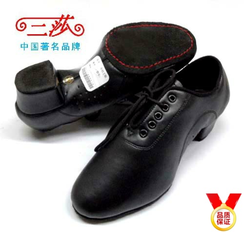 Sansha Two points soft-bottom imitation leather Latin dance shoes Children's code Men's code Mao bottom Teacher Dancing Shoes