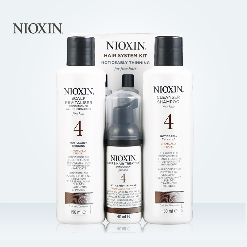 NIOXIN俪康丝系统4号防脱发生发洗发水护发素精华液三件套装进口