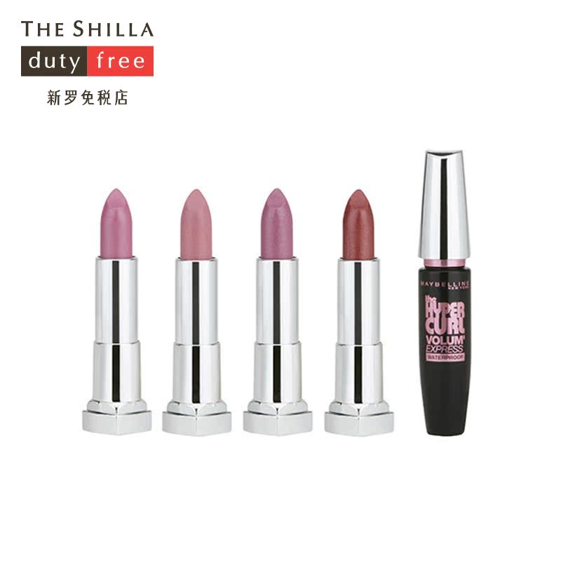 [新罗免税店]Maybelline/美宝莲 绝色持久唇膏睫毛膏套装4+1