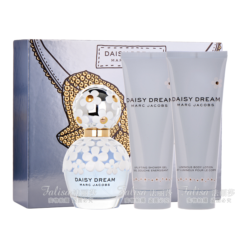 MarcJacobs莫杰梦境小雏菊女士淡香水50ml+身体乳75ml+沐浴露75ml