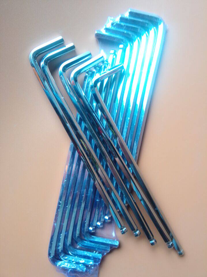 Mirror Chrome Vanadium Steel Single Inner Hexagon Wrench 3MM-19MM