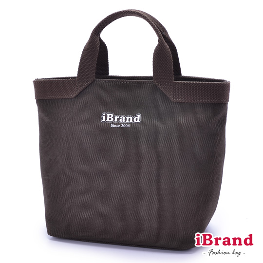 iBrand-简单生活小清新帆布万用提袋-深咖啡台湾官网直邮进口