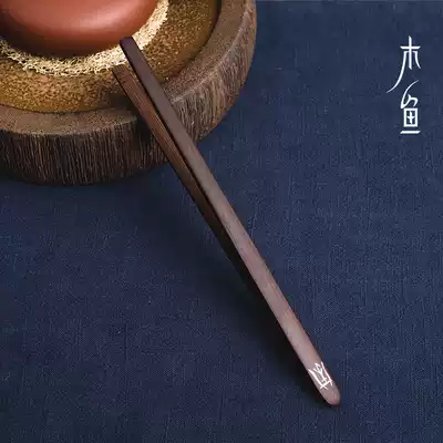 Pure hand carbonized bamboo tea clip Japanese ebony wood Cup clip Korean wooden tweezers kung fu tea set accessories