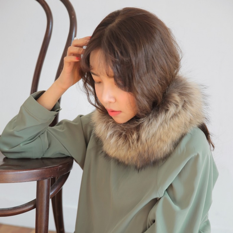 韩国stylenanda官方正品 轻奢浣熊毛围脖