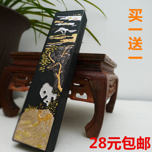 Lao Hu Kaiwen Huimo] 4 two pine cranes 125 grams of pine smoke ink (ink ink stick ink stick)