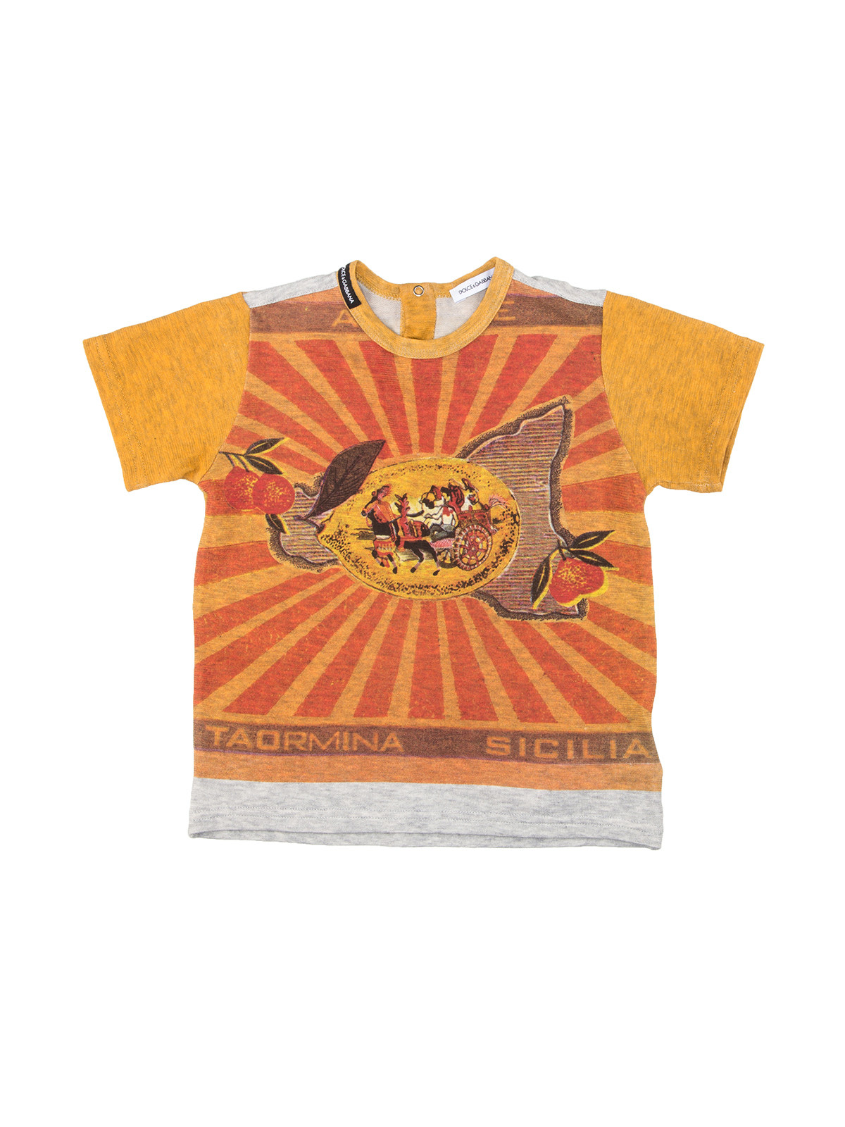 Dolce&Gabbana 橙色西西里图案全棉T恤